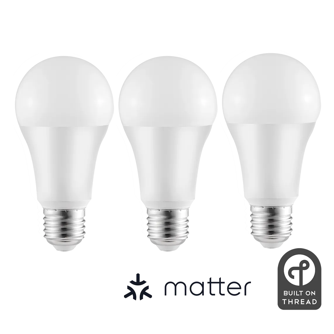LED-Glühbirne ITIUS, E27, 900lm, RGB + CCT, matter über Thread, 3er-Pack