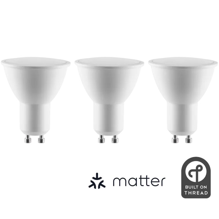 LED-Leuchtmittel ITIUS, GU10, 4,8W, 500lm, RGB+CCT, matter über Thread, 3er-Pack