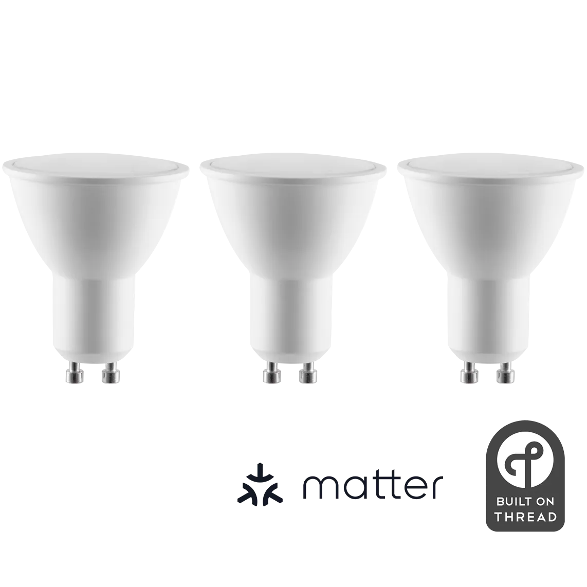 LED-Leuchtmittel ITIUS, GU10, 4,8W, 500lm, RGB+CCT, matter über Thread, 3er-Pack
