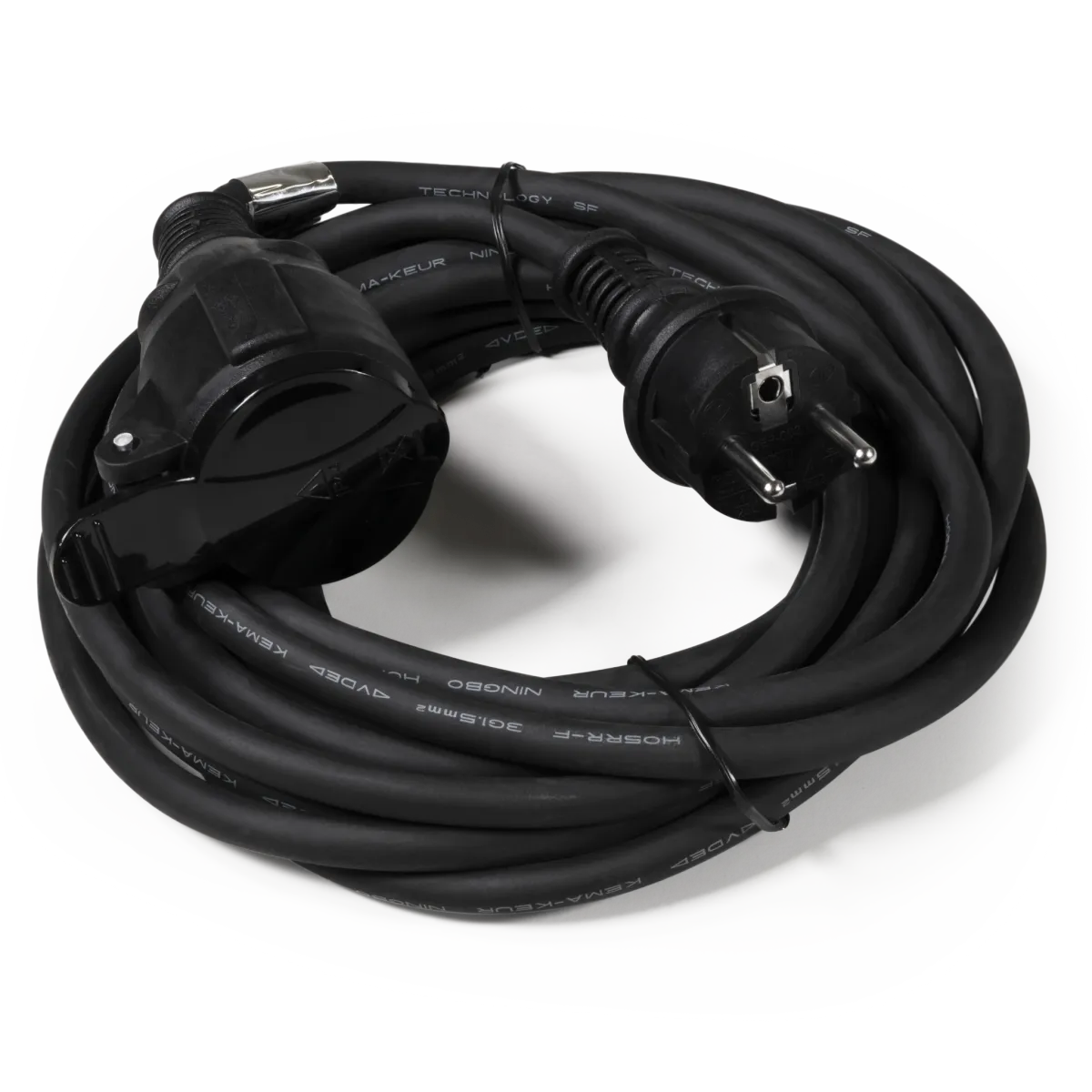 Netzkabel Schutzkontakt-Verlängerung McPower, 5m, 3x1,5mm², IP44, schwarz