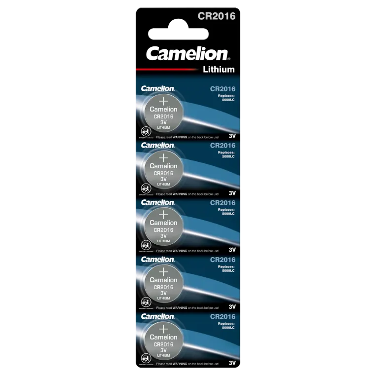 Knopfzelle CAMELION CR2016 3,0V, Lithium, 5er-Blister