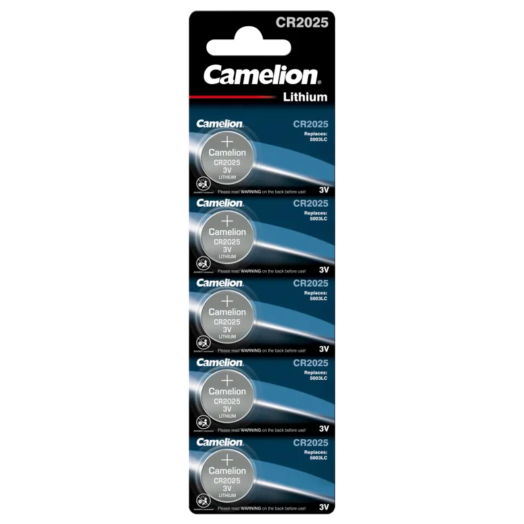 Knopfzelle CAMELION CR2025, 3,0V, Lithium, 5er-Blister