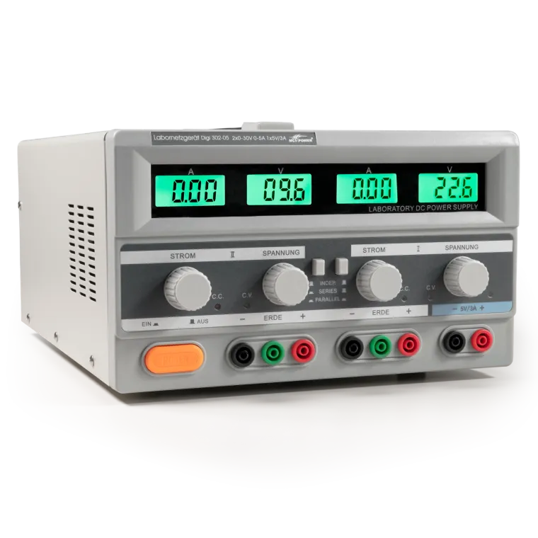 Labornetzgerät McPower "Digi 302-05", 2x 0-30V, 0-5A, 1x 5V/3A