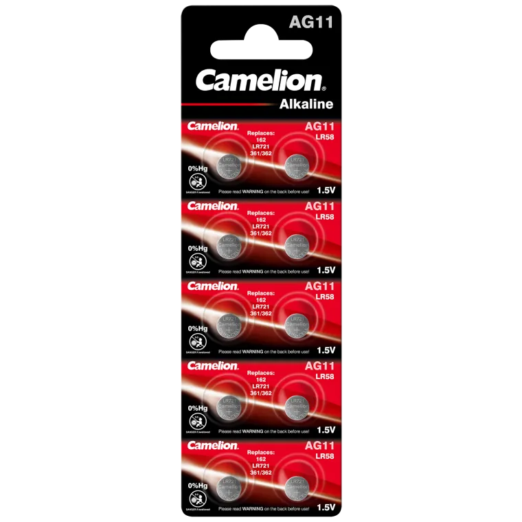 Knopfzelle CAMELION, AG11, 1,5V, Alkaline, 10er-Blister