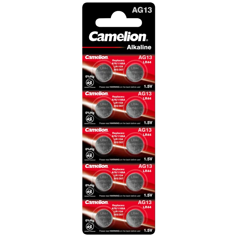 Knopfzelle CAMELION, AG13, 1,5V, Alkaline, 10er-Blister