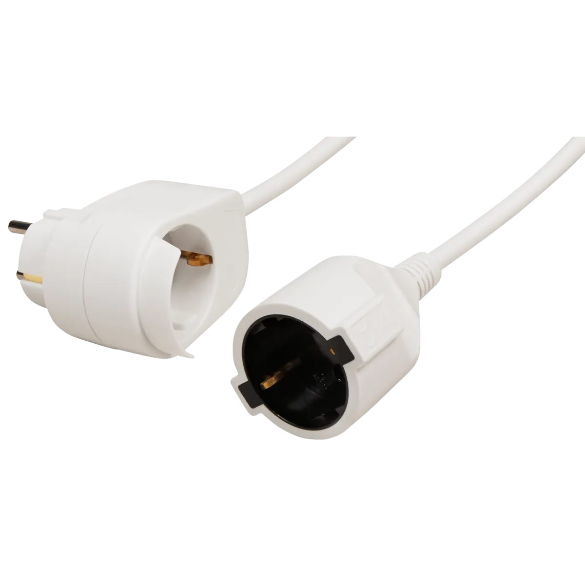 Netz- Verlägerungskabel 5m mit Steckdosenadapter, Schutzk. Stecker > Kupplung