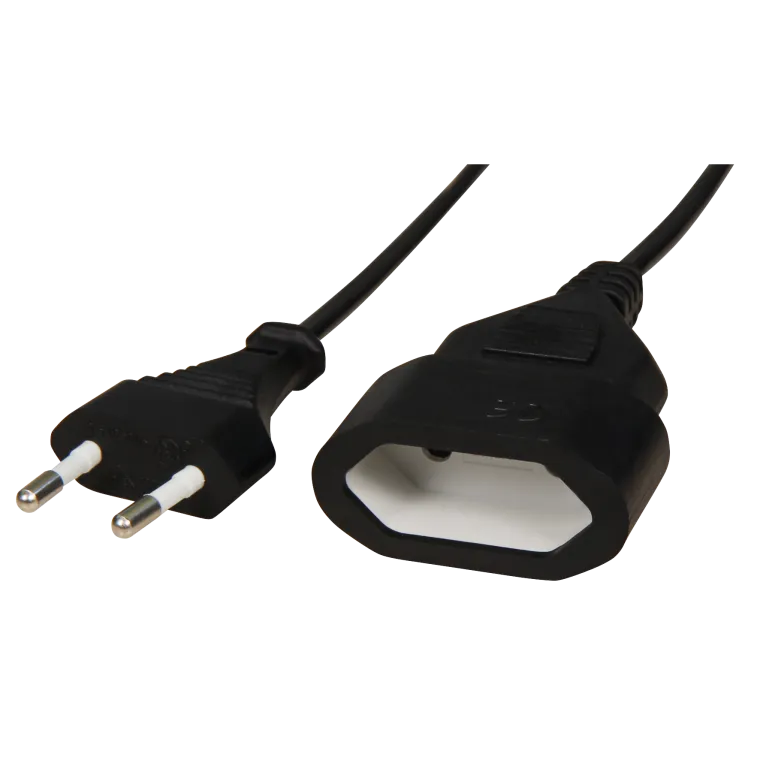 Verlängerungskabel McPower, 5m, Eurostecker auf Eurokupplung, schwarz