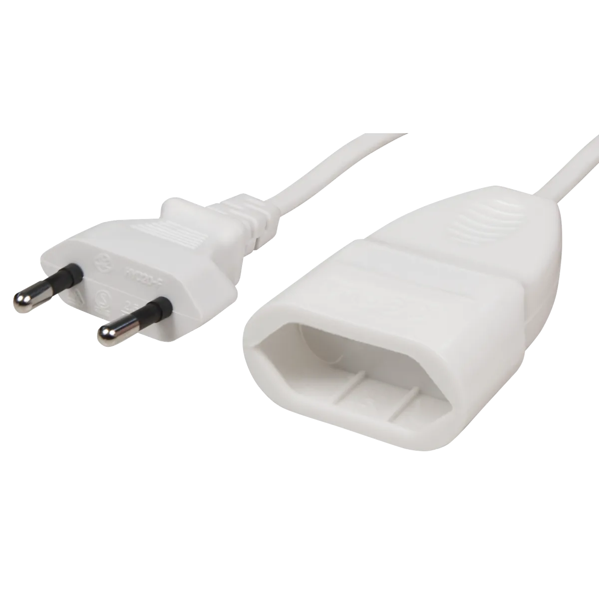 Verlängerungskabel McPower, 1m, Eurostecker auf Eurokupplung, weiß