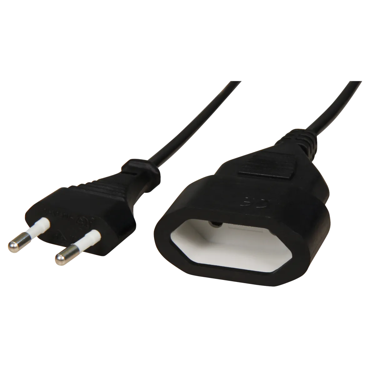 Verlängerungskabel McPower, 1m, Eurostecker auf Eurokupplung, schwarz