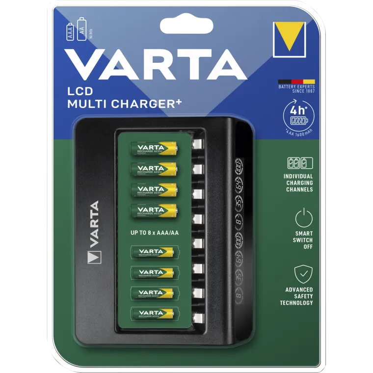 Universal-Ladegerät VARTA, Akku NiMH, LCD Multi charger, für AA/AAA, USB
