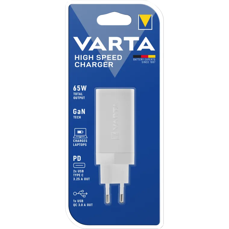 High Speed Ladeadapter VARTA, weiß, 2x USB-A, 2x USB-C