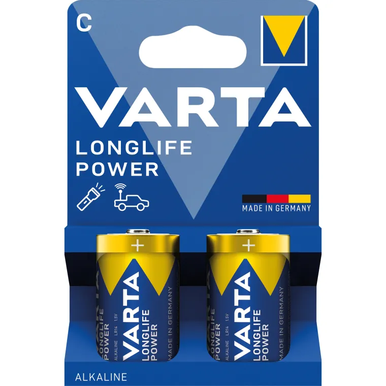 Baby-Batterie VARTA "Longlife Power" 1,5 V, Alkaline, Typ C, LR14, 2er-Blister