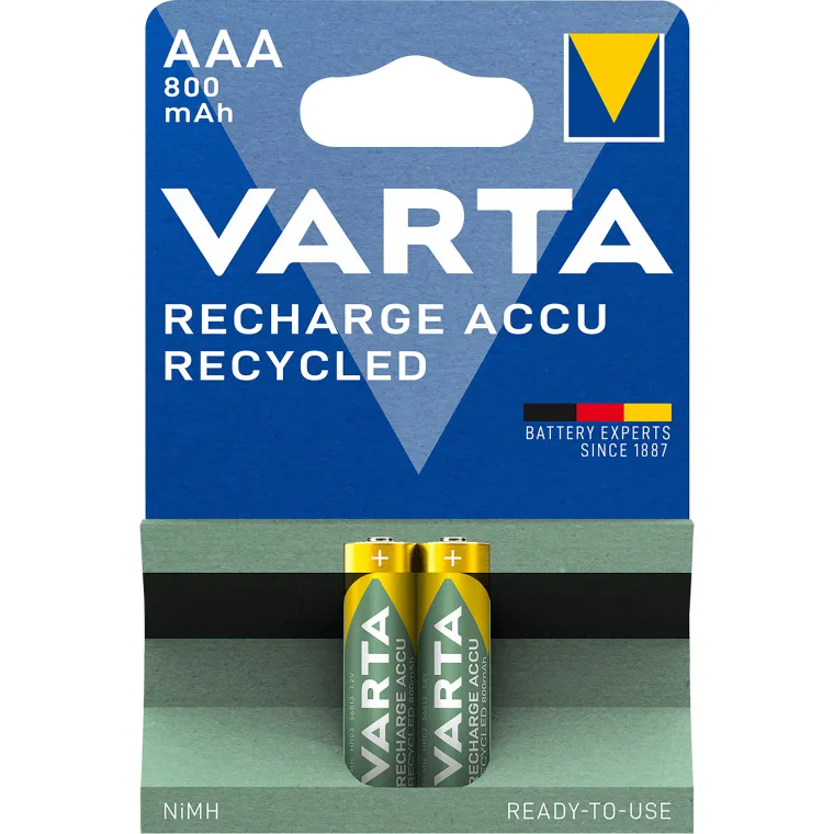 Micro-Batterie NiMH, VARTA, AAA, HR03, 1.2V/800mAh, 2er-Pack