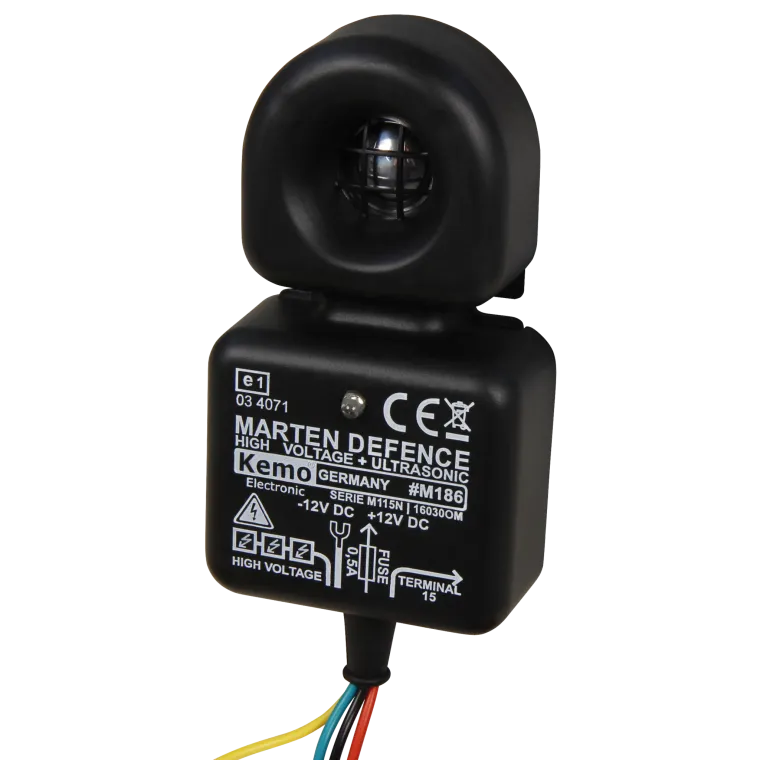 Marderstopp KEMO "Twin-Protect", LED-Kontrolle, Ultraschall und Hochspannung