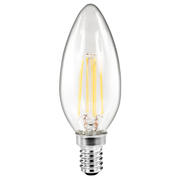 LED Filament Kerzenlampe McShine "Filed", E14, 2W, 260 lm, warmweiß, klar