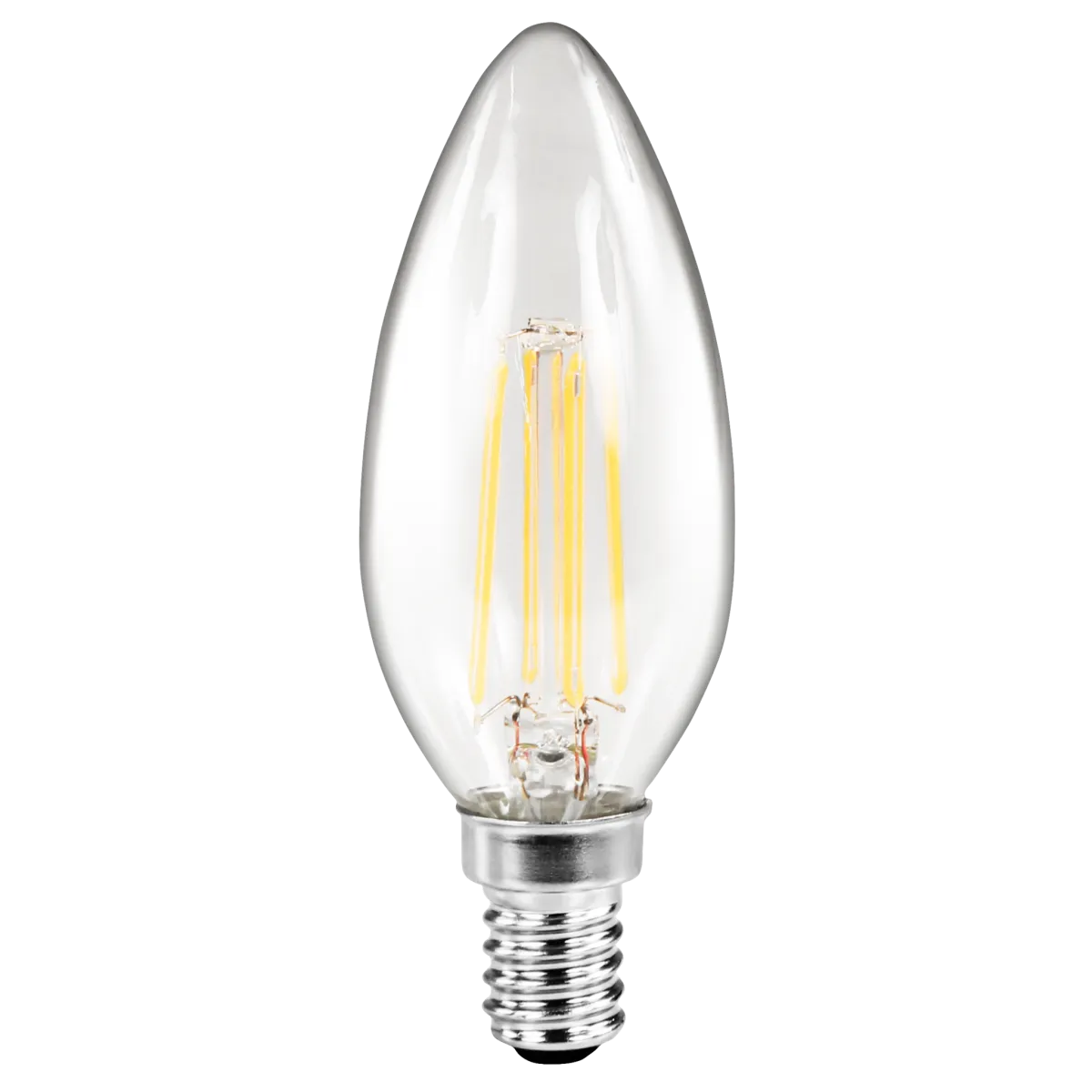 LED Filament Kerzenlampe McShine "Filed", E14, 2W, 260 lm, warmweiß, klar