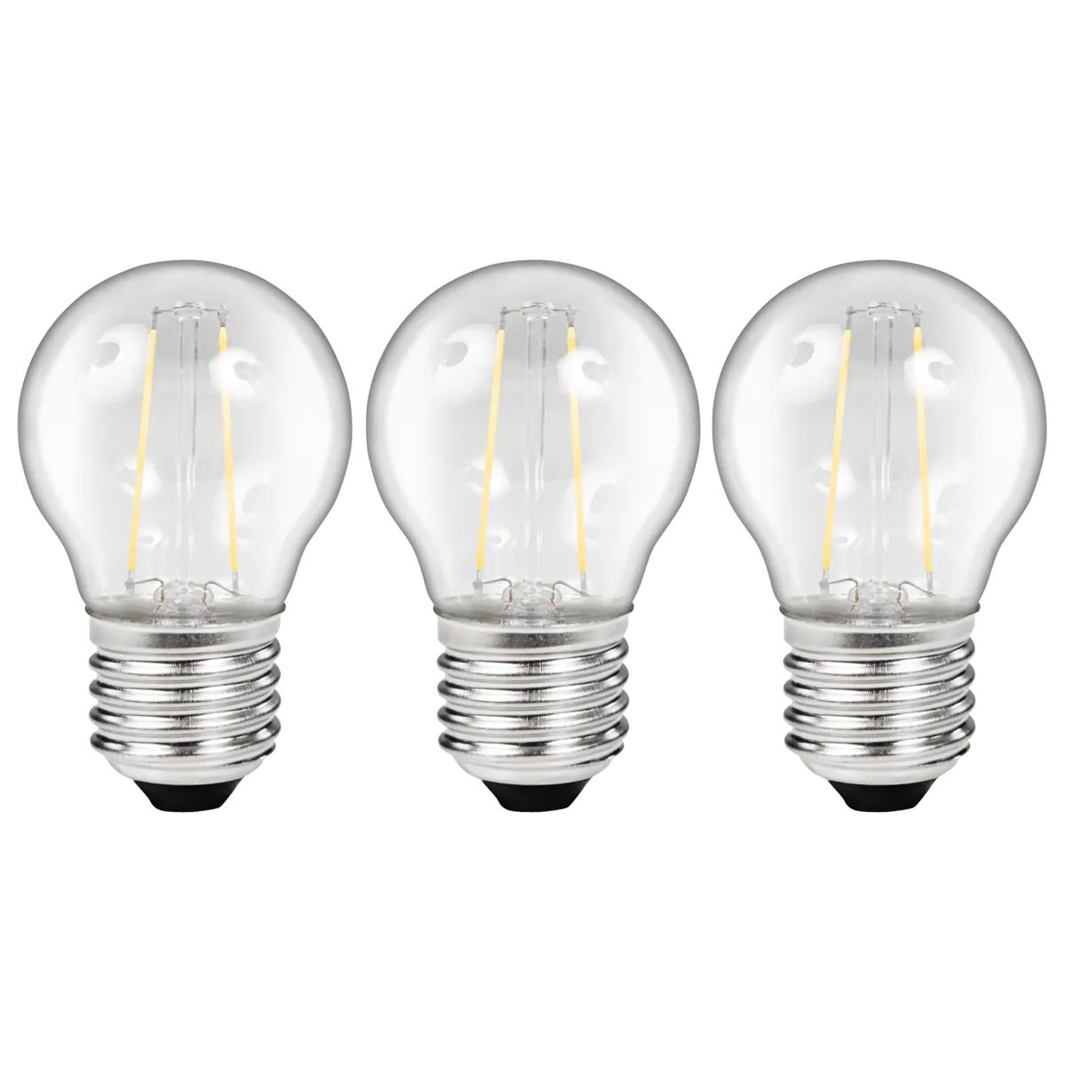LED Filament Set McShine, 3x Tropfenlampe, E27, 2W, 200lm, warmweiß, klar