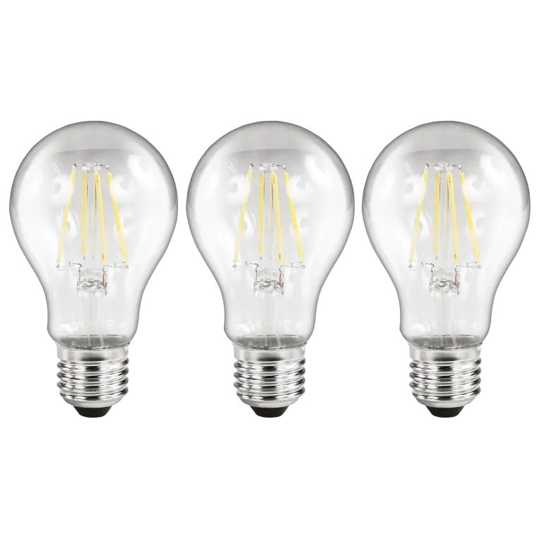LED Filament Set McShine, 3x Glühlampe, E27, 2W, 200lm, warmweiß, klar