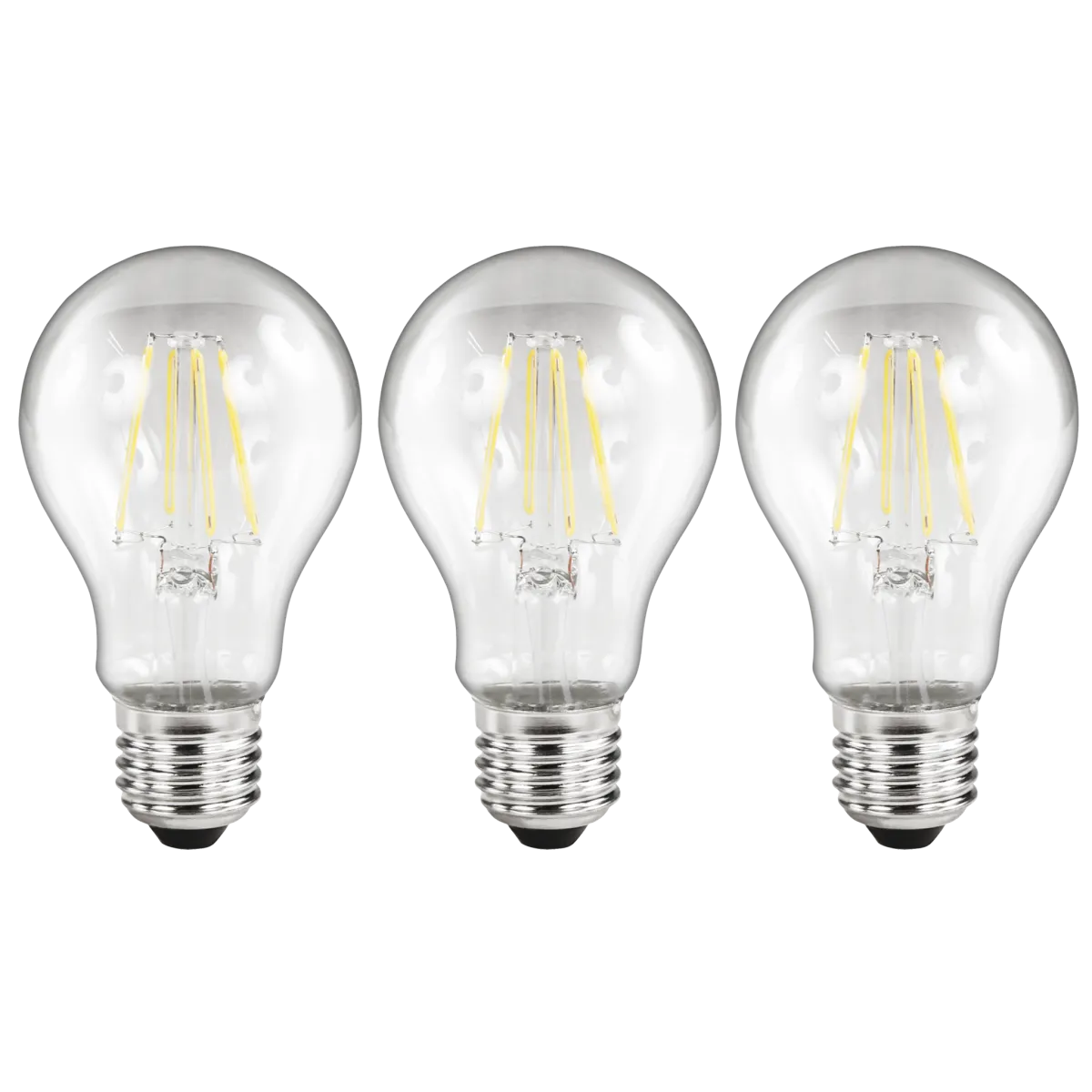 LED Filament Set McShine, 3x Glühlampe, E27, 2W, 200lm, warmweiß, klar
