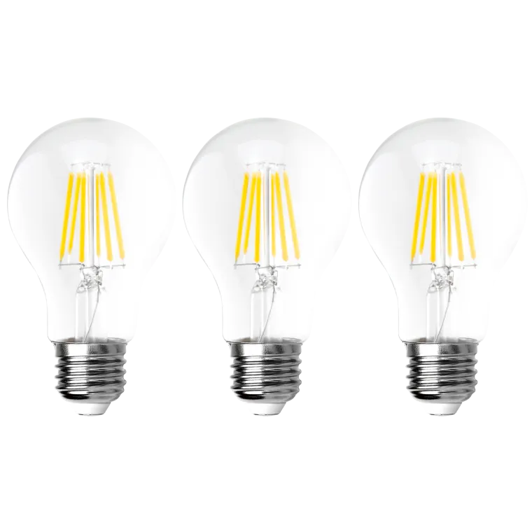 LED Filament Set McShine, 3x Glühlampe, E27, 8W, 1055lm, warmweiß, klar