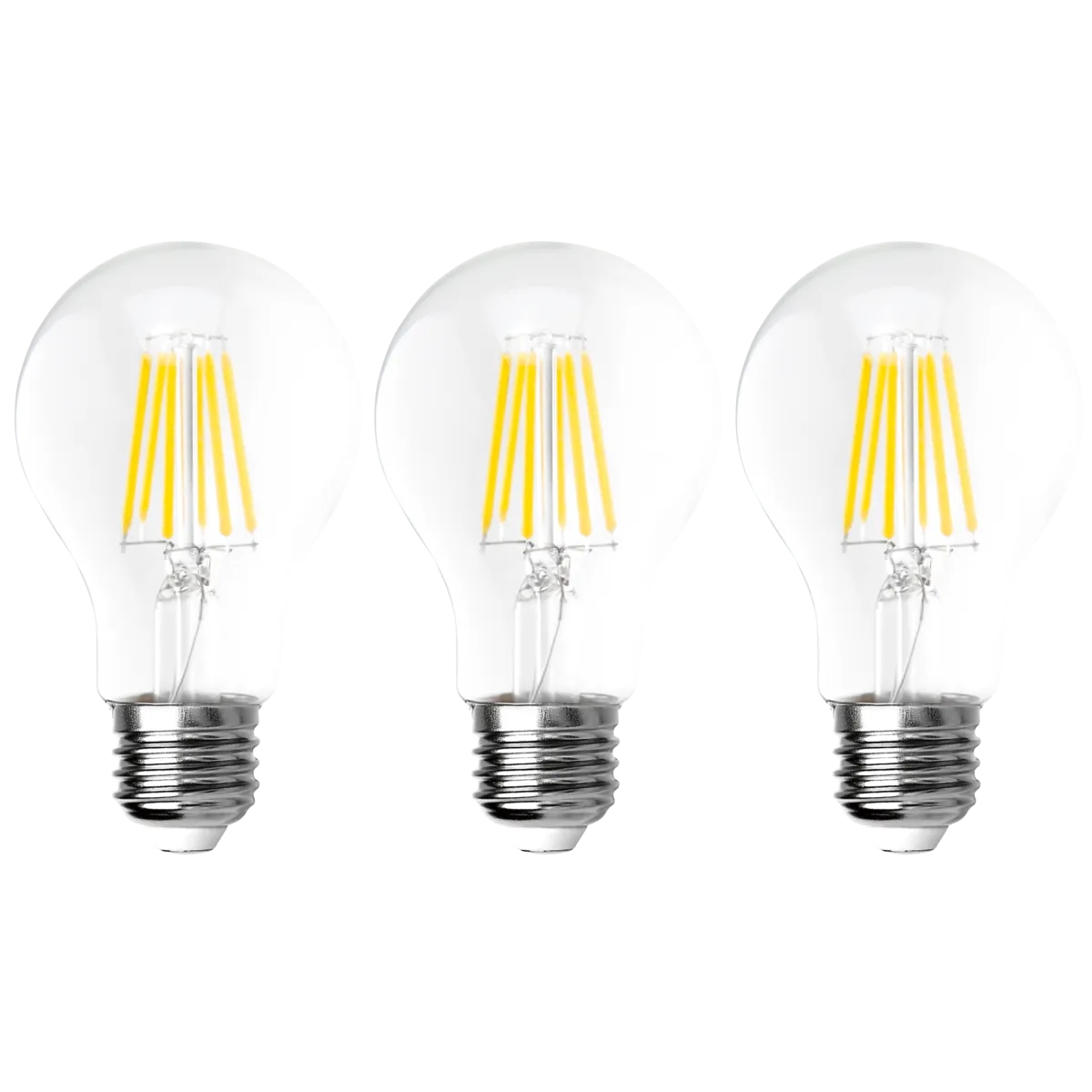 LED Filament Set McShine, 3x Glühlampe, E27, 8W, 1055lm, warmweiß, klar