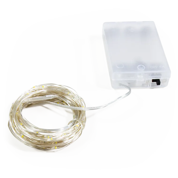 LED Draht-Lichterkette McShine "Micro" 80 LEDs, warmweiß, Batteriebetrieb