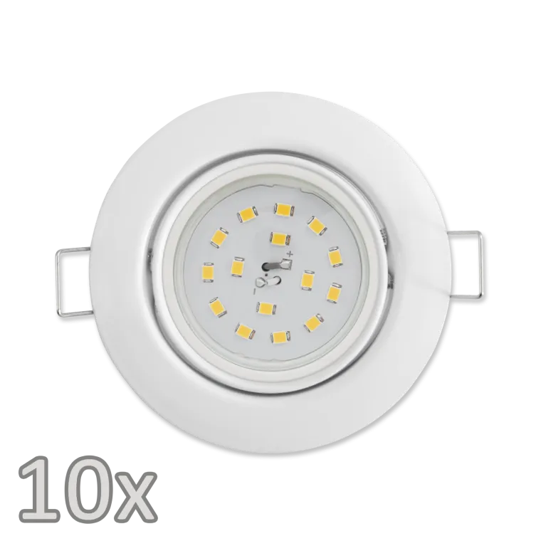 Einbauleuchten-Set McShine 10xRahmen, 10xLED-Modul, 5W, 440lm, 230V, weiß