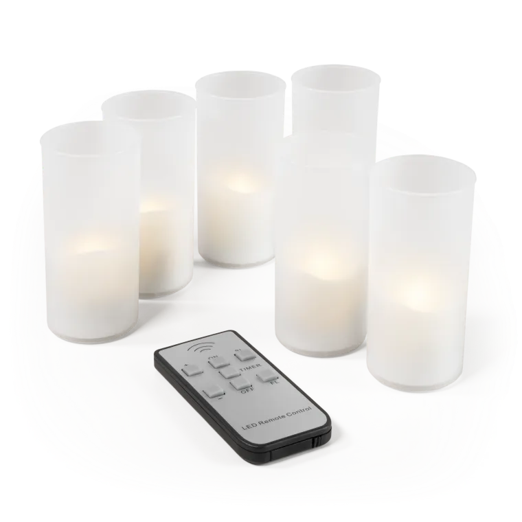 6er Set LED Kerzen McShine "LC-06", inkl. Fernbedienung, Netzteil + Ladestation