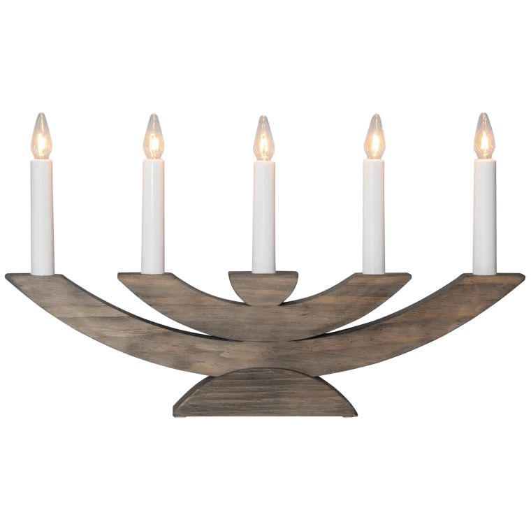 Fensterleuchter "Navida", 5-flammig, Holz,Farbe: braun, 42x24cm, 3W, 230V
