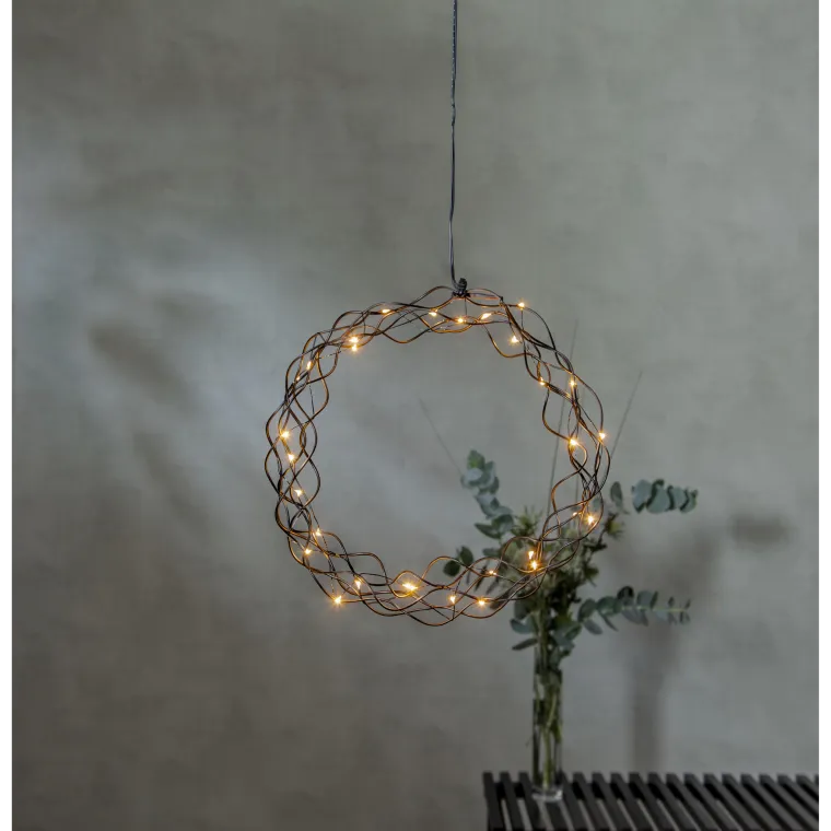 LED-Dekoleuchte "Curly", Metall, 0.6W, 3V, 33 lm, warmweiß, 30 LED's, 30x30cm