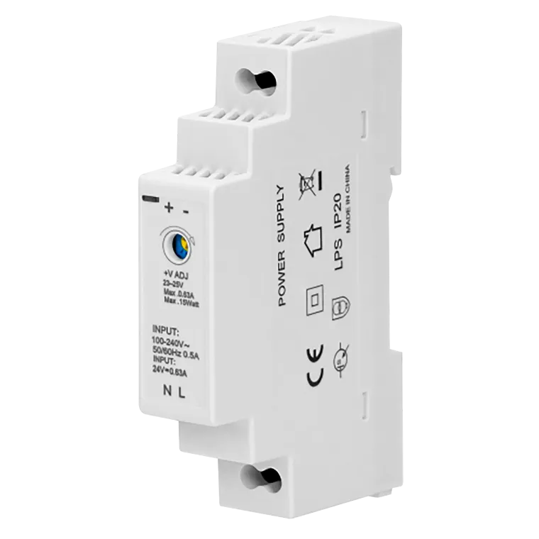 DIN-Schienen-Netzteil, 24VDC, 0,63A, 15W, 1 Modul