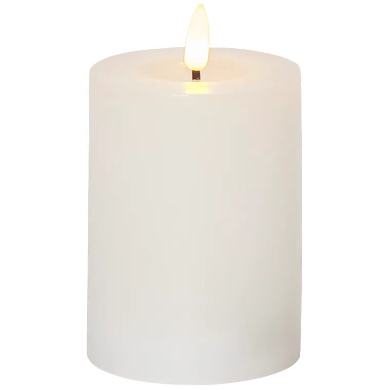 LED Echtwachs-Kerze "Flamme Flow", flackernd, batteriebetrieben, 7,5x12,5cm