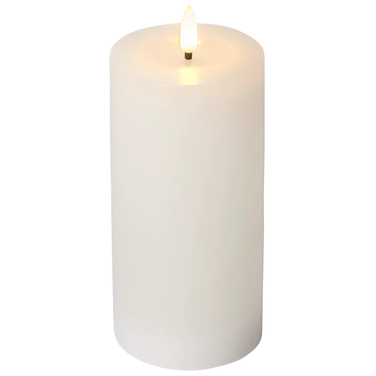 LED Echtwachs-Kerze "Flamme Flow", flackernd, batteriebetrieben, 7,5x17,5cm