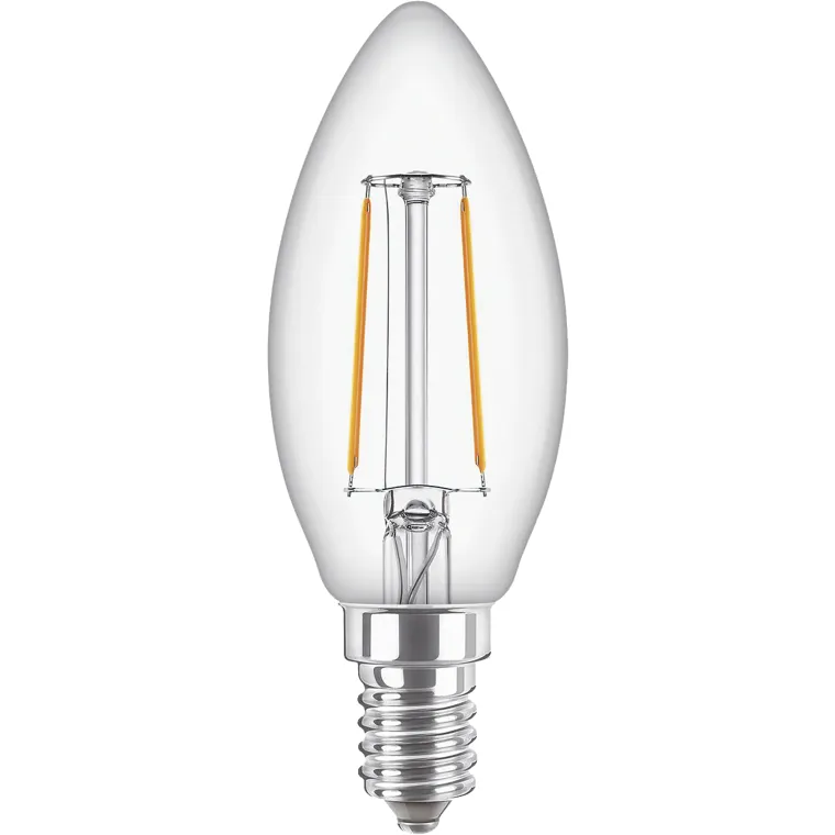 LED Filament-Kerzenlampe Philips "CorePro", E14, 2W, 2700K, 250lm, 230V, klar