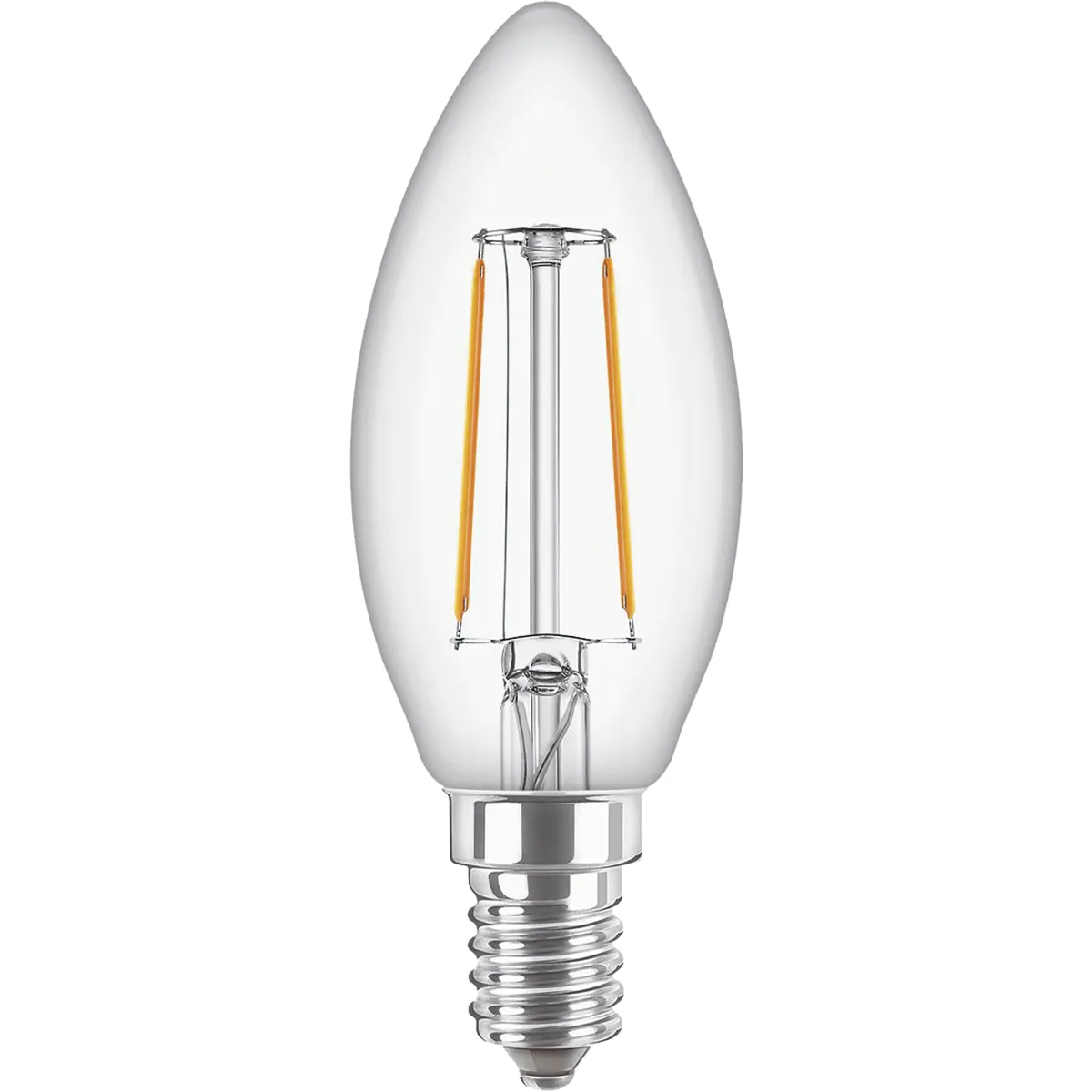 LED Filament-Kerzenlampe Philips "CorePro", E14, 2W, 2700K, 250lm, 230V, klar