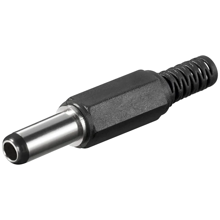 DC-Stecker mit Knickschutz, 2,5x5,5mm, Schaftlänge 14mm