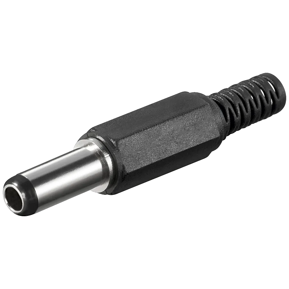 DC-Stecker mit Knickschutz, 2,5x5,5mm, Schaftlänge 14mm
