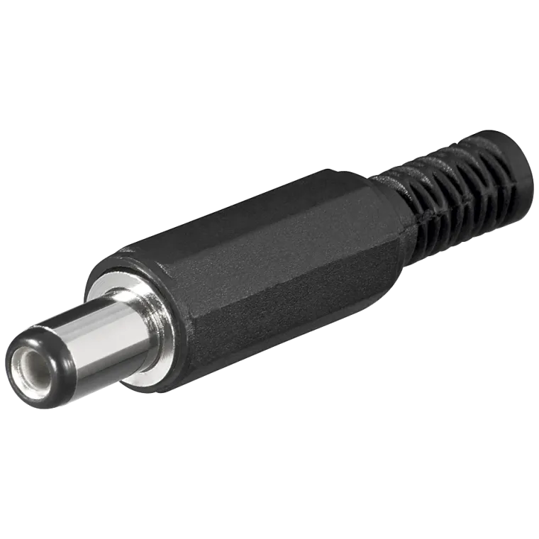 DC-Stecker mit Knickschutz, 2,1x5,5mm, Schaftlänge 9mm