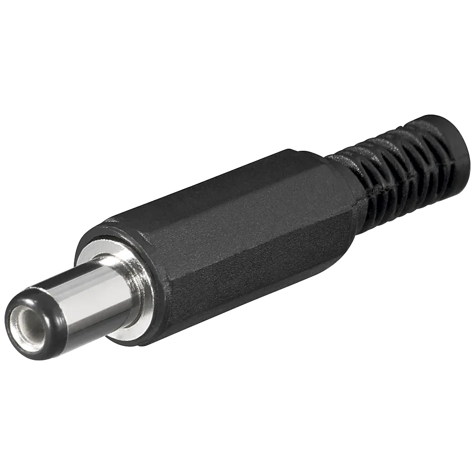 DC-Stecker mit Knickschutz, 2,1x5,5mm, Schaftlänge 9mm