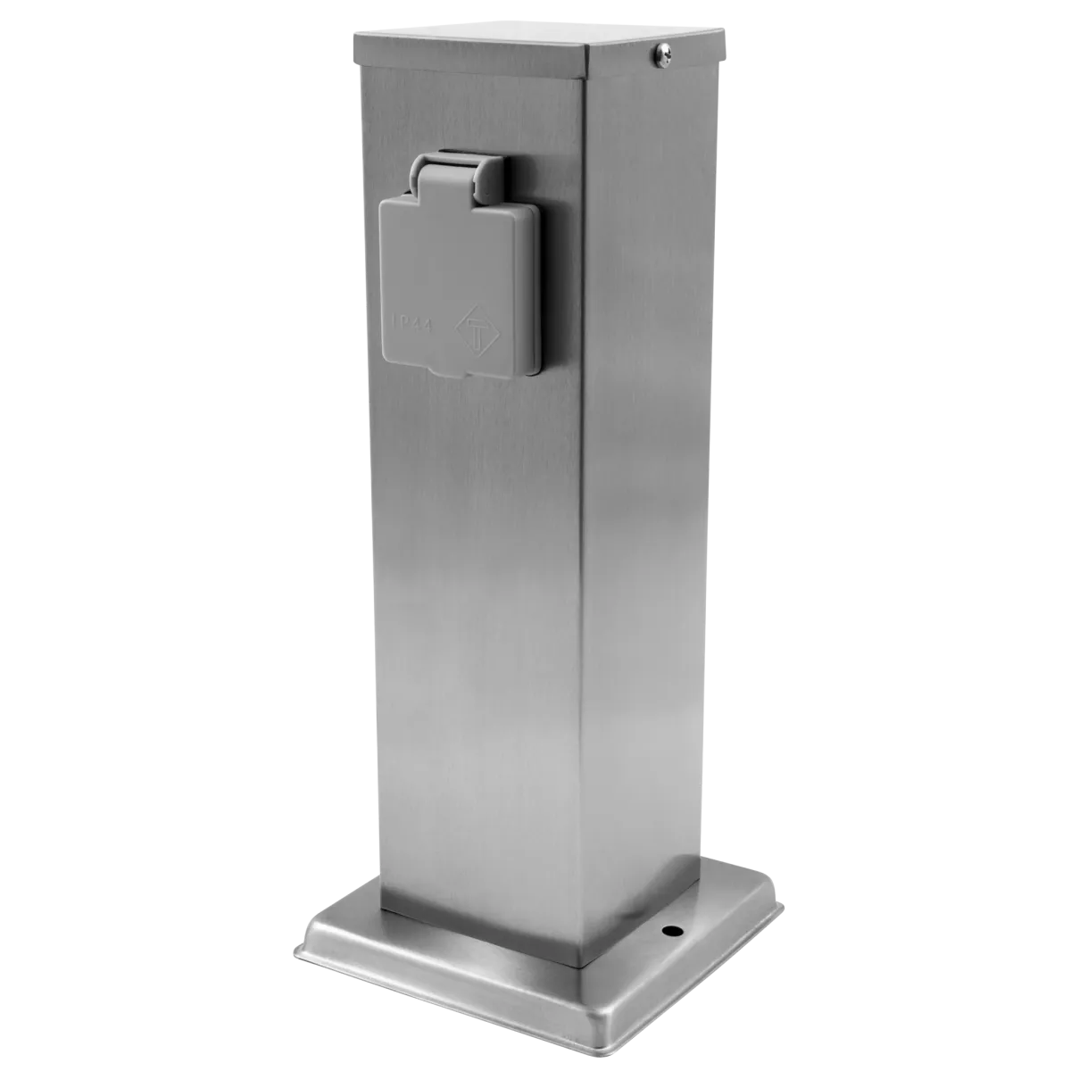 Außensteckdose 2-Fach, IP44, Edelstahl V2A, 127x127x300mm, 3680W/ 16A