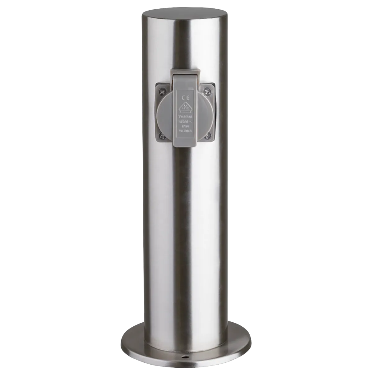 Außensteckdose 2-Fach, IP44, Edelstahl V2A, Ø118x300mm, 3680W/ 16A