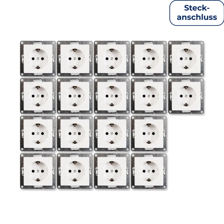 Schutzkontakt-Steckdose McPower "Flair" 250V~/16A, UP, Steckanschluss, 18er-Pack