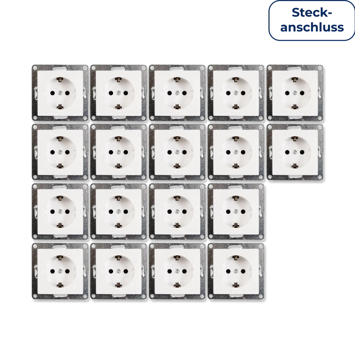 Schutzkontakt-Steckdose McPower "Flair" 250V~/16A, UP, Steckanschluss, 18er-Pack