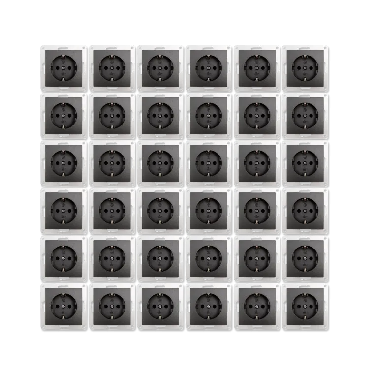 Schutzkontakt-Steckdose McPower "Flair" 250V~/16A, Einsteckschutz, 36er-Pack