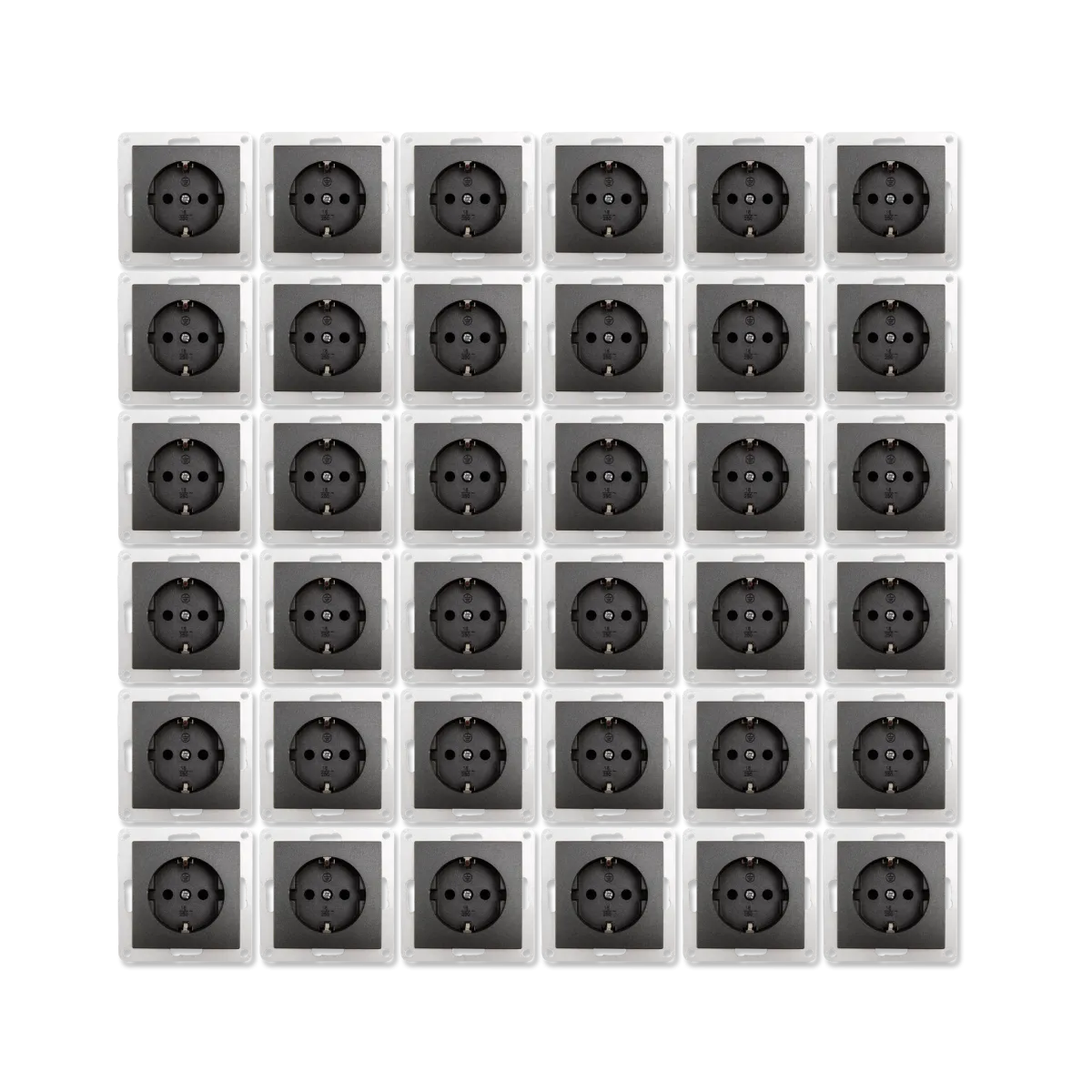 Schutzkontakt-Steckdose McPower "Flair" 250V~/16A, Einsteckschutz, 36er-Pack