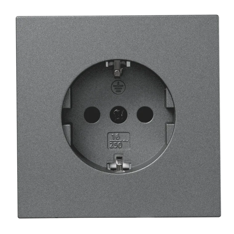 Schutzkontakt-Steckdose McPower "Shallow" 250V~/16A, Steckanschluss, anthrazit