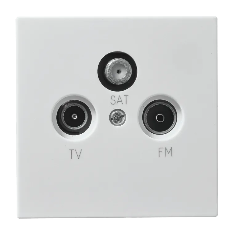 Antennendose McPower "Shallow" für TV, Radio und Sat, UP, weiß