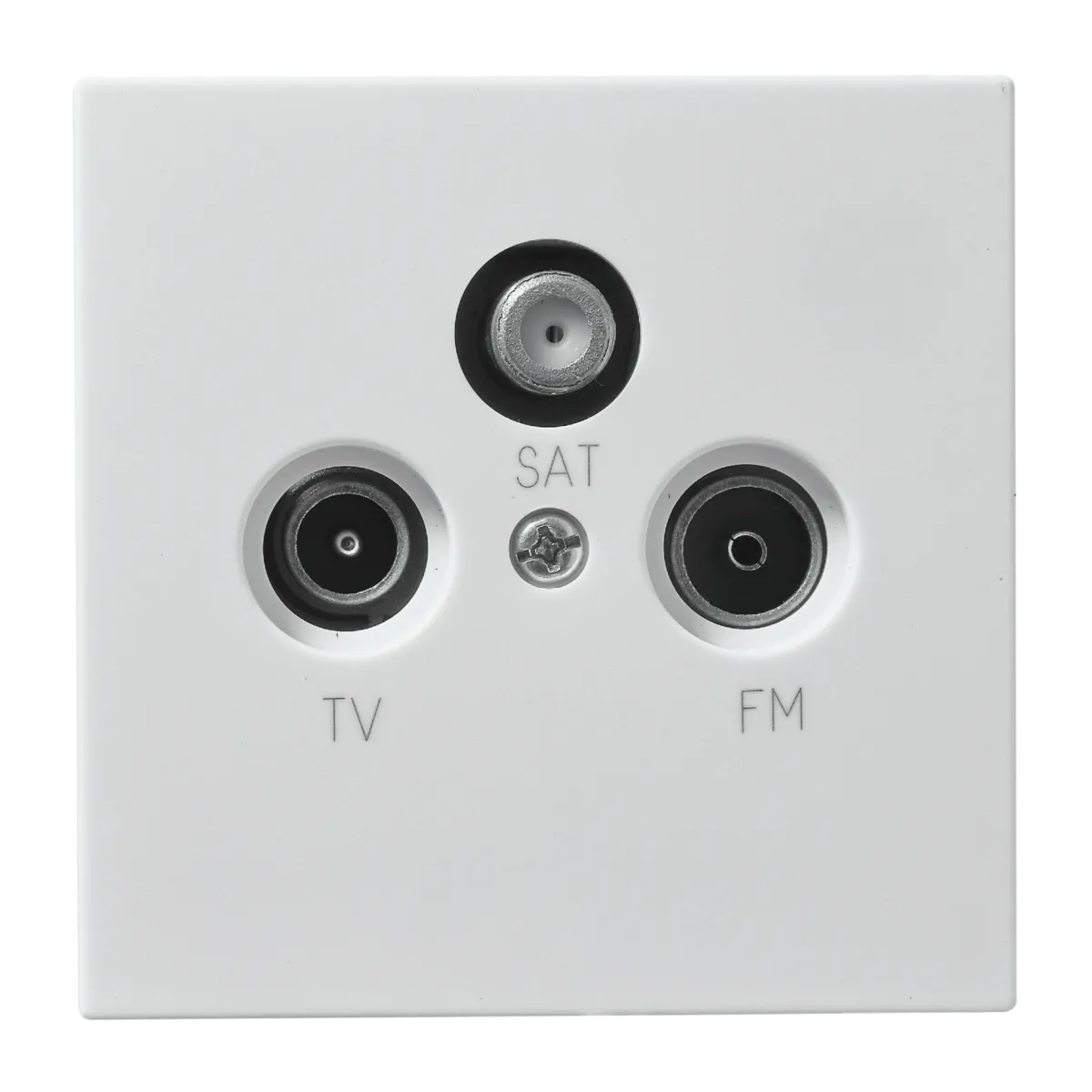 Antennendose McPower "Shallow" für TV, Radio und Sat, UP, weiß