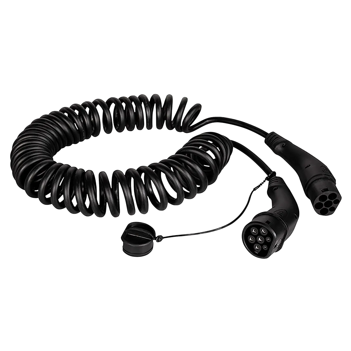 E-Auto-Ladekabel, Typ 2, 3-phasig, spiral, 20 A, 11 kW, 5m