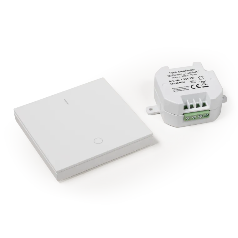 Funk-Schalter Set McPower "Comfort" Empfänger + Wandtaster, max. 2300W